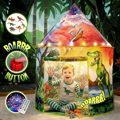 Vista 12 de W&O - Tienda de campaña infantil con botón, diseño extraordinario, desplegable, para niños, juguete para niños y niñas, para exteriores e interiores