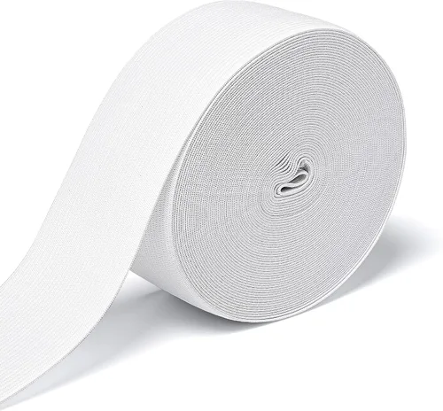 Vista 27 de Airisoer Banda elástica de 1/2 pulgada para costura, bandas elásticas de alta elasticidad de 12 yardas para cinturas, pantalones, ropa y Negro