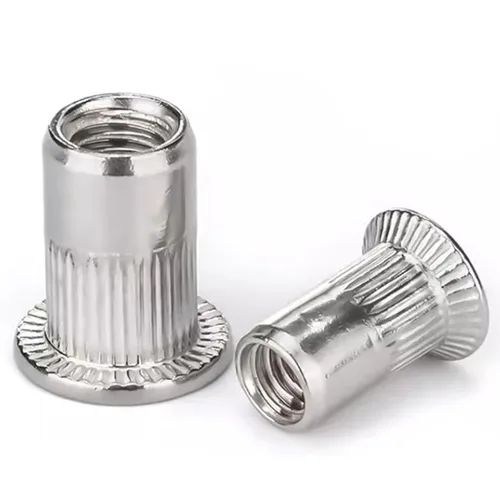 Vista 5 de Tuercas remachables Instockbolts de 1/2"-13, inserto roscado de acero al carbono galvanizado en zinc, 10 piezas