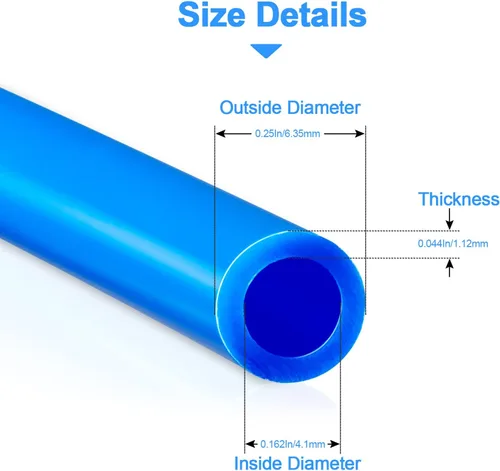 Vista 3 de Tubo de agua O.D.RO de 20 pies de 1/4 de pulgada, tubo certificado NSF para sistema de filtro de purificador de agua RO (ósmosis inversa), manguera