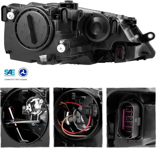 Vista 2 de AKKON - Para faros delanteros con bisel negro 11-18 VW Jetta, reemplazo directo izquierdo + par derecho