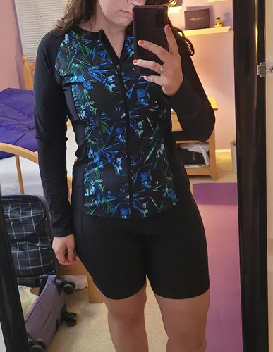 Vista 7 de JACK SMITH Traje de baño de 3 piezas de manga larga con cremallera frontal, tankini UPF 50 para mujer