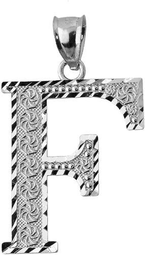 Vista 13 de Claddagh Gold . Colgante de plata de ley 925 con inicial de letras A-Z disponible en pequeño, mediano y grande