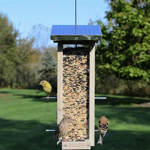 Vista 4 de Wild Wings WWGF1-DECO - Alimentador vertical galvanizado para pájaros de cedro