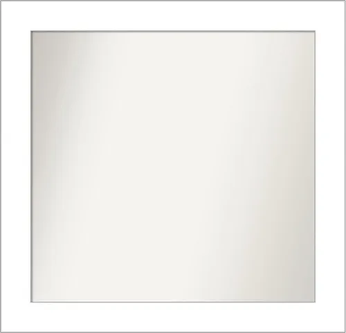 Vista 285 de Amanti Art Espejo de baño blanco para sobre el fregadero, 24 x 26 pulgadas, espejo rectangular blanco y blanco, marco de madera contemporáneo