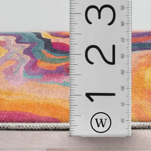 Vista 6 de Well Woven Apollo Abstract Libre - Alfombra plana tejida de pelo bajo, 5 x 7 pulgadas, multicolor abstracto, resistente a las manchas, fácil de A.