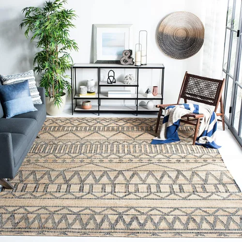 Vista 7 de SAFAVIEH Kilim Collection - Alfombra decorativa, 2 x 3 pies, natural y carbón, yute de tejido plano hecho a mano, ideal para zonas de alto tráfico