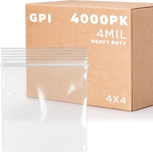 Vista 39 de Bolsas reutilizables de plástico transparente con cremallera – Paquete de 100 unidades GPI a granel de 2 x 3 pulgadas de grosor, resistentes