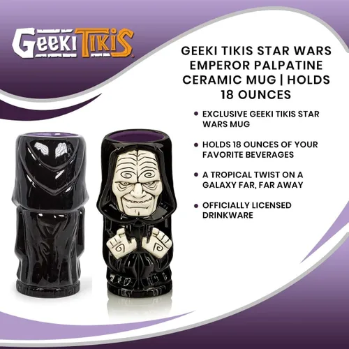 Vista 6 de STAR WARS Geeki Tikis Emperor Palpatine Darth Sidious - Taza de cerámica 18 onzas