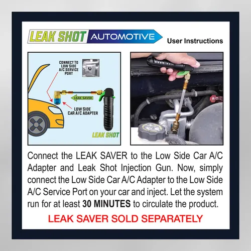 Vista 4 de Leak Saver - Inyector de sellador de fugas automotriz y herramienta limpiadora de línea de drenaje de aire acondicionado Pistola de drenaje de CO2