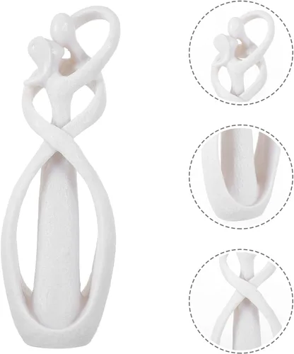 Vista 8 de HOMSFOU Figura de decoración para el hogar, personajes, figura de beso, estilo de escritorio, adorno de aniversario, decoración de mesa, estante