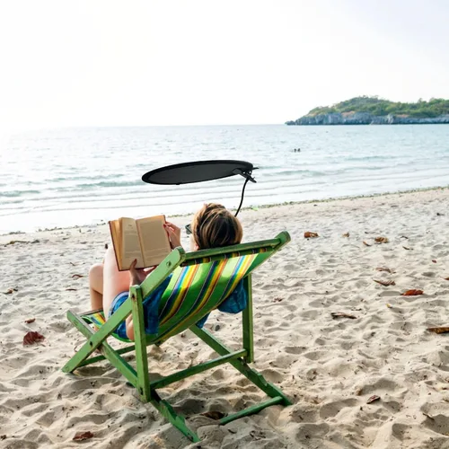Vista 6 de Parasol ajustable para laptop con soporte flexible, bolsa de almacenamiento