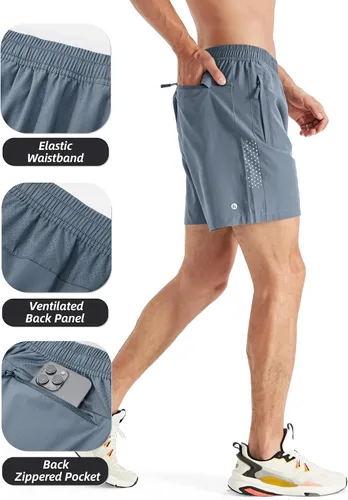 Vista 4 de Pantalones cortos deportivos para hombre, pantalones cortos de entrenamiento para correr, tenis, gimnasio, 5, 7, 9 pulgadas, cómodos, ligeros, 3
