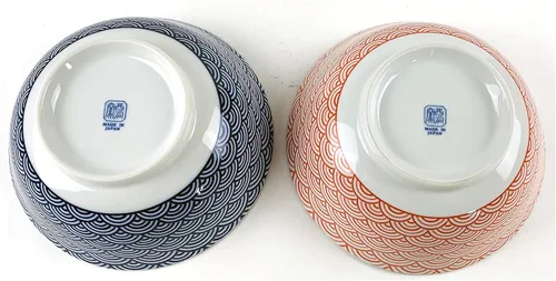 Vista 8 de JapanBargain 4694 - Juego de 2 cuencos de sopa y cucharas japonesas grandes de porcelana japonesa, cuencos de ramen con patrón de gato de la suerte