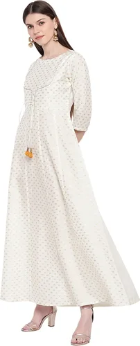 Vista 4 de Janasya Indian Anarkali Kurta - Anarkali de seda para mujer