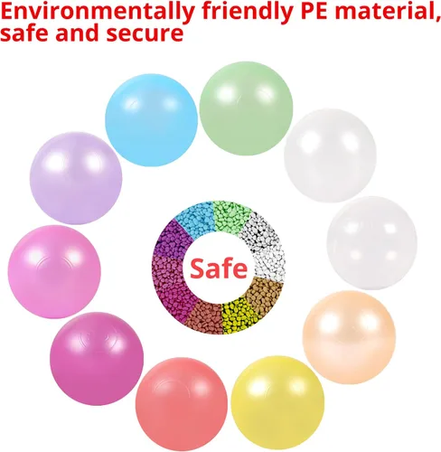 Vista 5 de STARBOLO Pelotas de Piscina de Pelotas para Niños Pequeños Paquete de 100 200 500 - Sin BPA y Ftalatos No Tóxicas A Prueba de Aplastamiento Pelotas