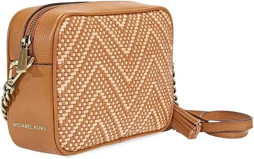 Vista 3 de Michael Kors Ginny - Crossbody de cuero tejido mediano - BellotaButternut, Marrón