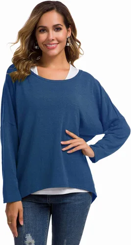 Vista 5 de UGET - Blusa informal para mujer, muy holgada, con mangas de murciélago