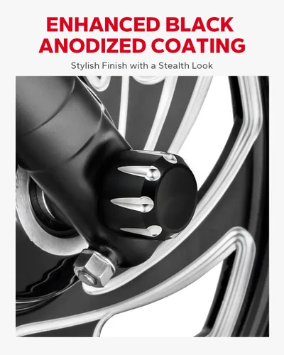 Vista 2 de Cubiertas para tuercas de eje delantero, tapas de tuerca de eje CNC compatibles con Harley Davidson Touring Dyna Sportster Trike Softail Street