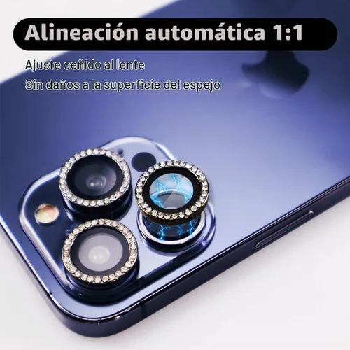 Vista 2 de BONVAN Protector de lente de cámara para iPhone 15 Pro/Pro Max/14 Pro/ProMax - Bling Glitter Diamond Metal Cristal Cristal Templado Accesorios