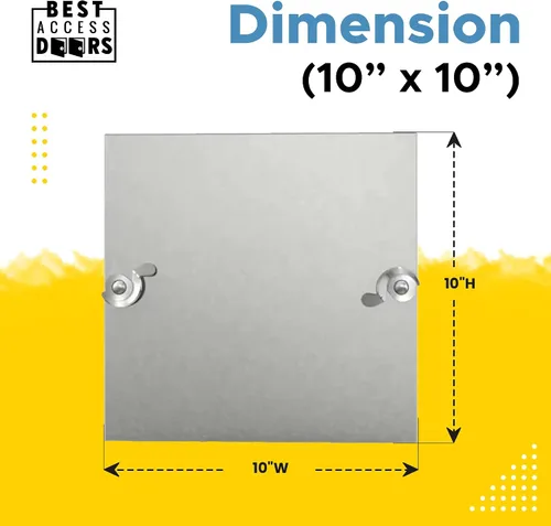 Vista 3 de BEST - Panel de acceso de conducto extraíble de 10 x 10 pulgadas con junta de neopreno, puerta de acceso de conducto HVAC aislada de fibra de vidrio