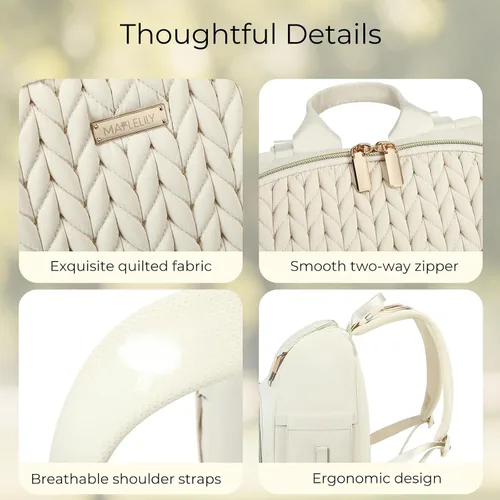 Vista 7 de MAPLELILY Mochila Bolsa de Pañales - Ligera y Elegante, Bolsa de Artículos Esenciales de Viaje para Niños, Niñas y Bebés con Cambiador, Bolsillo