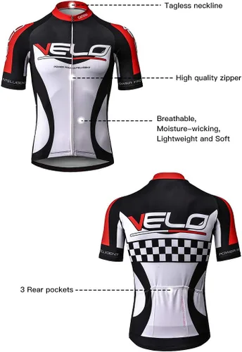 Vista 2 de CATENA Camiseta de ciclismo para hombre, manga corta, para correr, absorbe la humedad, camiseta deportiva para entrenamiento
