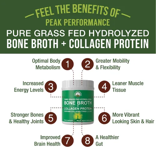 Vista 2 de Colágeno hidrolizado de proteína Peak Performance, paleo, sin gluten, sin lácteos y sin péptidos de colágeno, 1 Contains All Collagen Types 1, 2, &