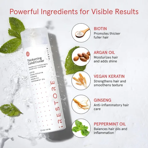Vista 3 de iRESTORE Acondicionador de cabello biotina para cabello seco dañado, bueno para el crecimiento del cabello fino, acondicionador voluminizador