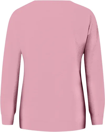 Vista 3 de Sudaderas para el día de San Valentín para mujer, cuello redondo, manga larga, con estampado de corazón, blusas con estampado de corazón