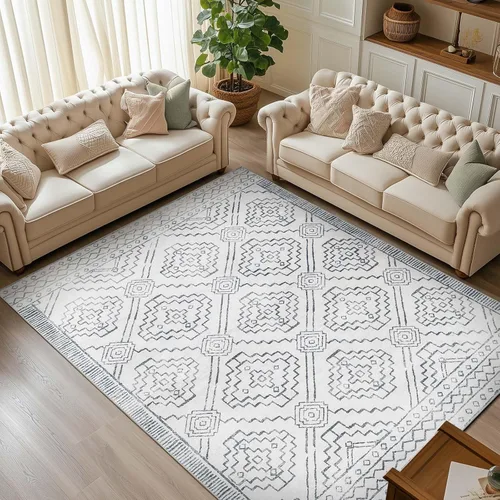 Vista 9 de jinchan - Tapete de pasillo marroquí de 2 x 6 pies con líneas, bohemio, lavable, para cocina, suave, geométrico, de lana sintética, antideslizante