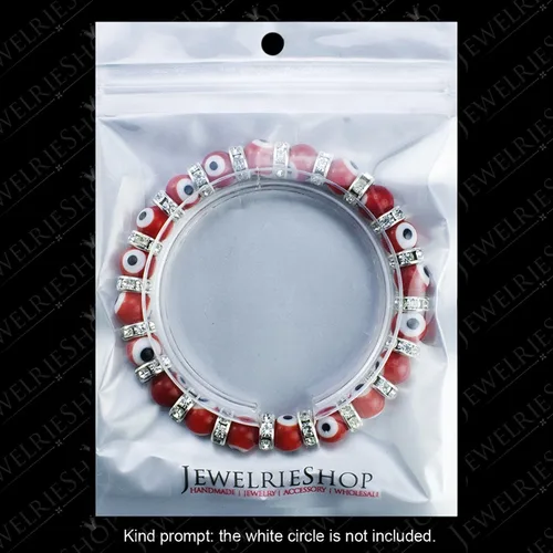 Vista 5 de Pulsera con cuentas de mal de ojo turco, con abalorio de vidrio veneciano con espaciadores rondelle