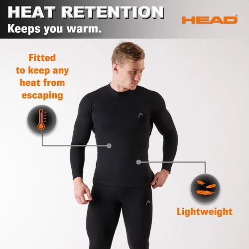 Vista 3 de HEAD Conjunto de capa base para hombre, parte superior e inferior, camisas de compresión para hombres, pantalones de compresión para hombre