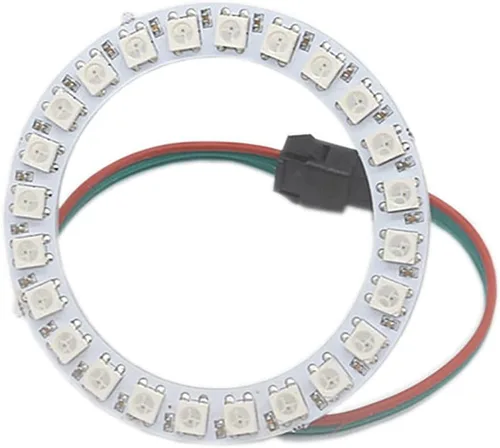Vista 7 de WS2812 8 LED Pixel Ring Black PCB direccionable LED módulos 2812 IC RGB a todo color redondo llevado círculo DC5V
