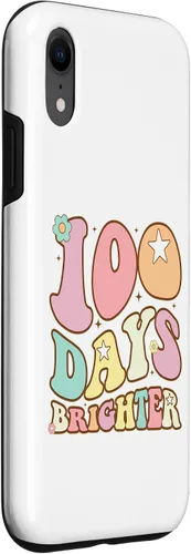 Vista 3 de 100 Days Brighter Happy 100th Day of School Groovy Kids Girl Case for iPhone XR