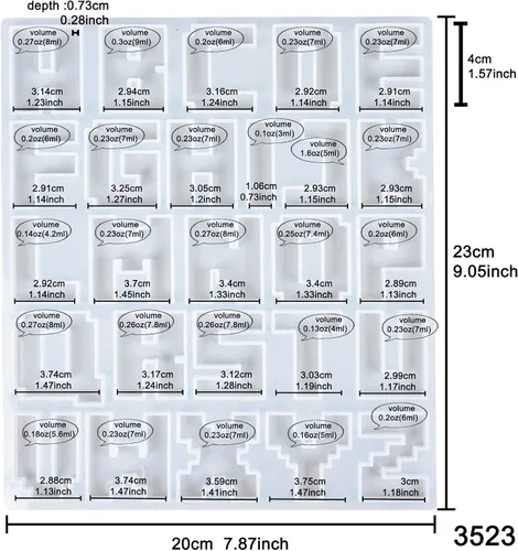 Vista 2 de Juego de moldes de silicona de resina epoxi con letras del alfabeto de píxeles, llavero inicial, longitud grande y pequeña, 0.78-1.57 pulgadas