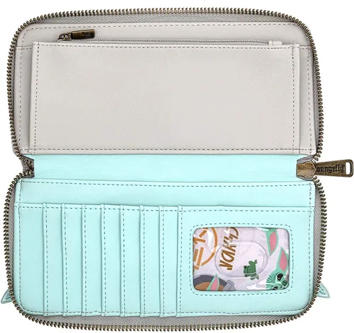 Vista 4 de Loungefly Cartera Star Wars Baby Yoda The Mandalorian, Multi, Cartera con cremallera