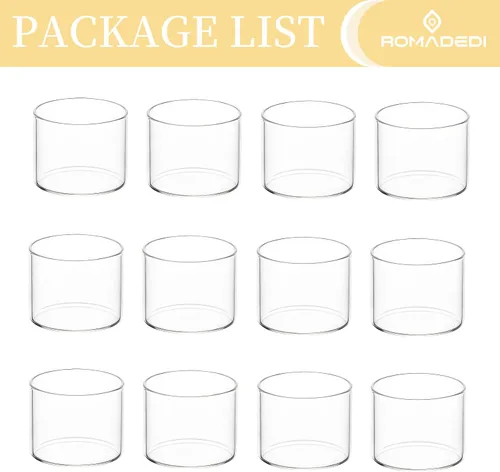 Vista 7 de Portavelas votive Tea Light – Mini portavelas de cristal transparente como velas a la luz de las velas para cenas, eventos, cumpleaños, boda