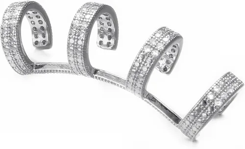 Vista 3 de Aretes de clip para mujer con cristales, hipoalergénicos de Yoursfs, aleación, E647W1