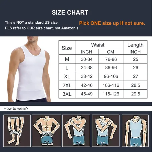 Vista 8 de Lgtfy Mens Gynecomastia Compression Shirts, Slimming Body Shaper Tank Top, Tummy Control Undershirts - Change in Seconds