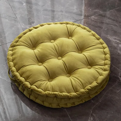 Vista 15 de MOJUN Almohada redonda de meditación, almohadas grandes para adultos, almohada redonda gruesa de terciopelo holandés con asa para yoga, sala de Azul