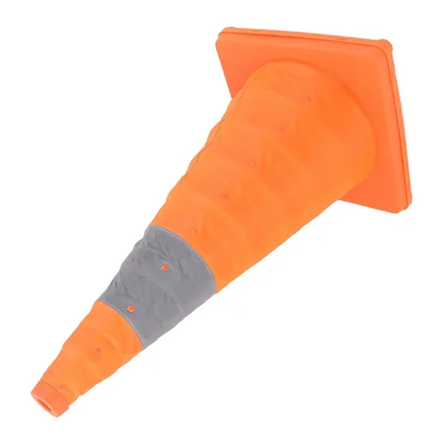 Vista 4 de Conos de tráfico plegables con collares reflectantes, cono naranja de seguridad desplegable multiusos con base rellenable para entrenamiento