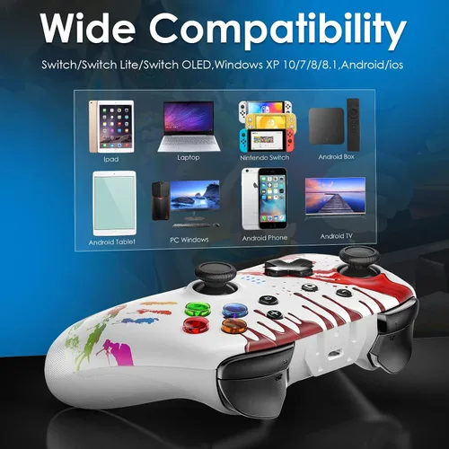 Vista 4 de REDSTORM Controlador inalámbrico para juegos para ventanas de PC, teléfonointerruptorvaporcubierta de vapor, controlador de juegos de computadora