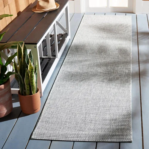 Vista 9 de SAFAVIEH Courtyard Collection - Alfombra de pasillo, 2 pies 2 pulgadas x 9 pies, aguamarina y aguamarina, no desprende pelusa y de fácil cuidado