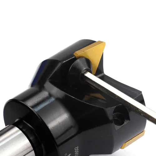 Vista 3 de Molino de extremo indexable con 3 piezas de insertos de carburo TPCN32PDTR Tpg32, diámetro de corte de 2 pulgadas, longitud total de 3-3/4 pulgadas