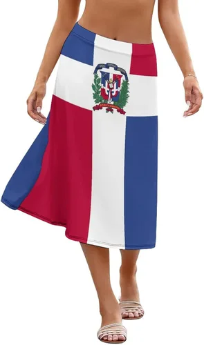 Vista 21 de Vestido largo con bandera dominicana para mujer, top de verano, talla XS, Estilo-4