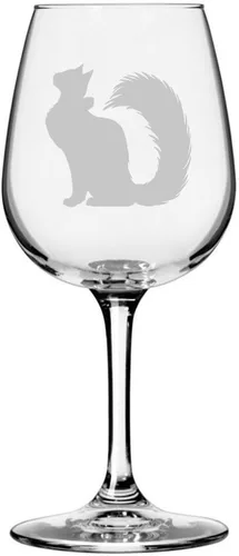 Vista 131 de Copa de vino de 12.75 onzas con temática de gato abisinio grabada para todo uso
