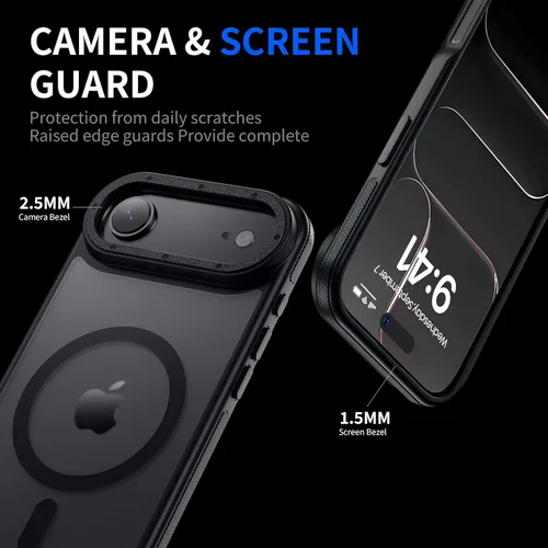 Vista 3 de Funda magnética para iPhone Air con protector de lente de cámara, protección grado militar de 10 pies, compatible con funda MagSafe Slim para iPhone