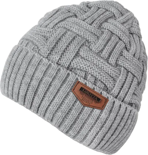 Vista 73 de Loritta Gorro de invierno cálido de punto grueso y holgado para hombre