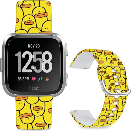 Vista 17 de Correas de reloj de silicona suave compatibles con Fitbit Versa 2/Versa/Fitbit Versa Lite/SE, correa de repuesto con bonito patrón floral de 0.98